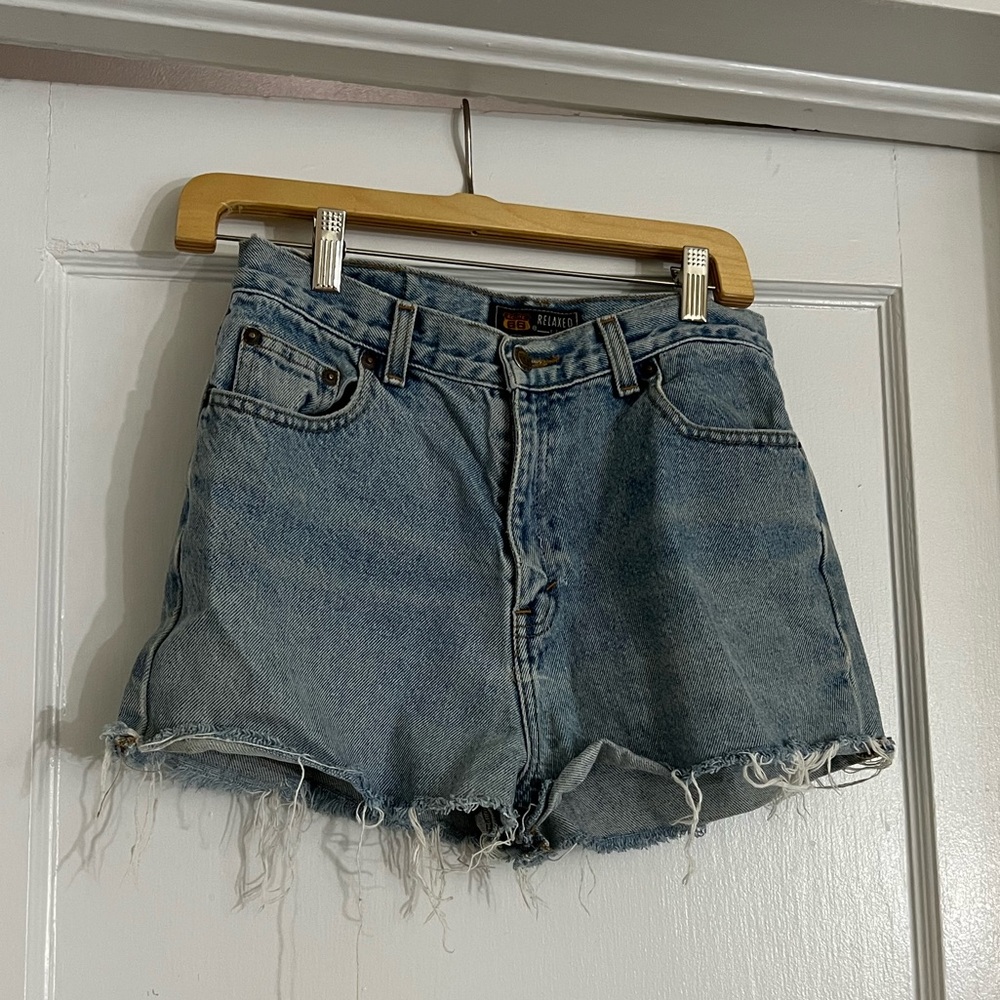 Vintage light wash denim shorts